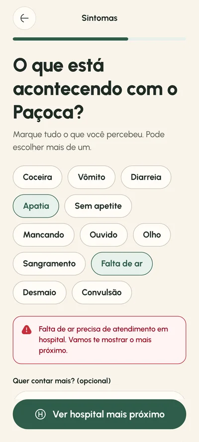 Tela Sintomas: Os graves acendem o alerta